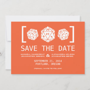 Invitación de Orange D20 para Gamers de Anuncio de