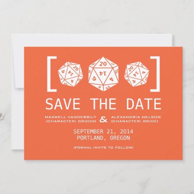 Invitación de Orange D20 para Gamers de Anuncio de (Anverso)
