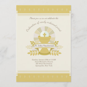 Invitación de ordenación de sacerdote del Santo Cá