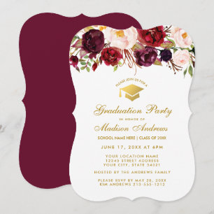 Invitación de oro a BG de la fiesta de graduación