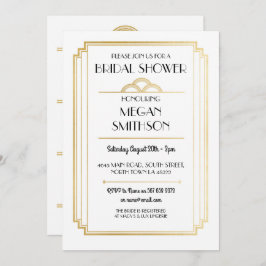 Invitación de oro a Gatsby de Art Deco Bridal Show