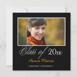 Invitación de oro a la fiesta de graduación