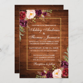 Invitación de oro a la madera floral de Borgoña, B