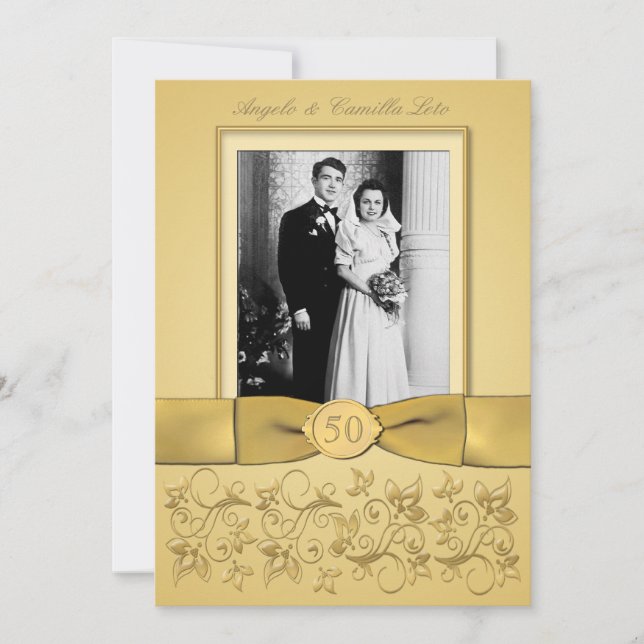 Invitación de oro a los 50 años (Anverso)