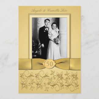 Invitación de oro a los 50 años