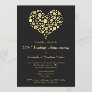 Invitación de oro al 50 aniversario del Boda del G