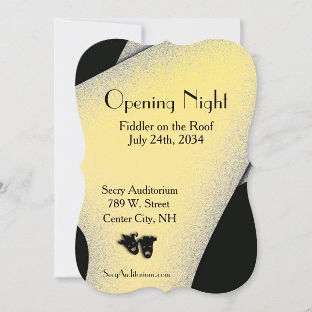 Invitación de oro al teatro nocturno de apertura (Anverso)