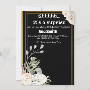 INVITACIÓN DE ORO DE FLORES PARA USTED CINCUENTA