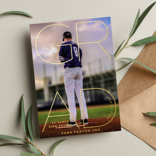 Invitación de oro de fotos de la escuela secundari