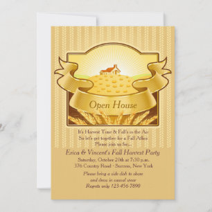 Invitación de oro de la cosecha