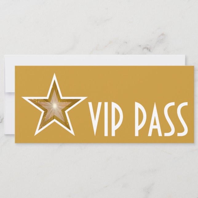 Invitación de oro de la estrella dorada 'VIP PASS' (Anverso)