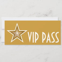 Invitación de oro de la estrella dorada 'VIP PASS'
