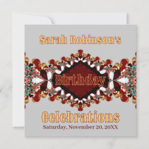 Invitación de oro de la Tierra Fancy Lace Burgundy