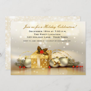 Invitación de oro elegante de la celebración de
