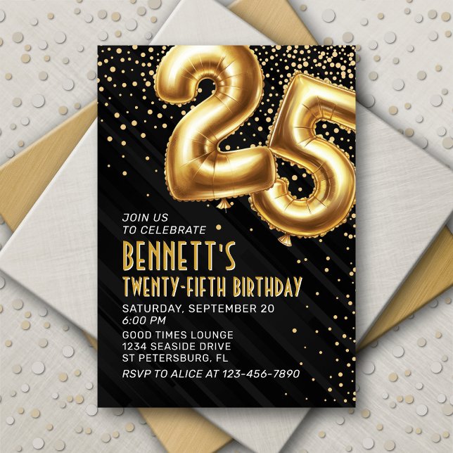 Invitación de oro negro a los 25 años (Subido por el creador)