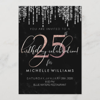 Invitación de oro negro y Rosa