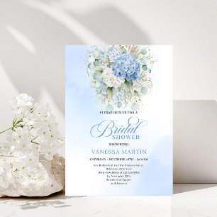 Invitación de oro para baby shower de lujo de hort