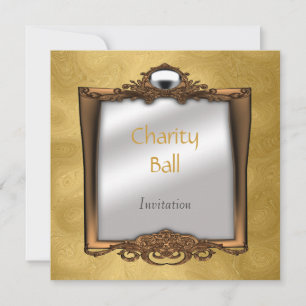 Invitación de oro para Baile de Caridad