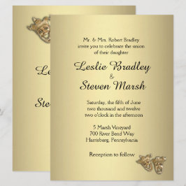 Invitación de oro para Bodas de teatro