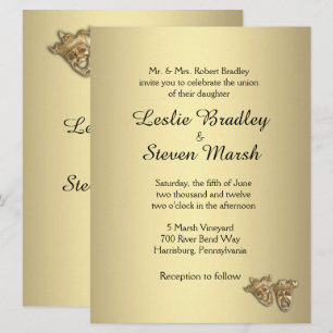 Invitación de oro para Bodas de teatro