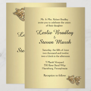 Invitación de oro para Bodas de teatro