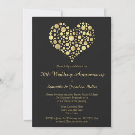 Invitación de oro para el 50 aniversario de bodas 