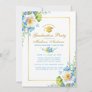 Invitación de oro para Fiesta de la barra floral a