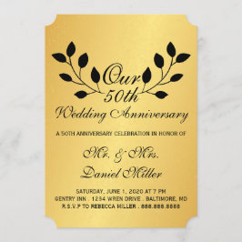 Invitación de oro para la fiesta del 50 aniversari