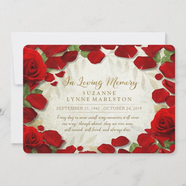 Invitación de oro roja de la ceremonia (Anverso)