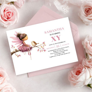 Invitación de oro rosa para cumpleaños de niña had
