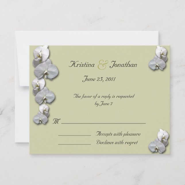 Invitación de Orquídea Blanca RSVP 5.5x4.25 (Anverso)