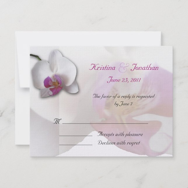 Invitación de Orquídea Rosa RSVP 5.5x4.25 (Anverso)