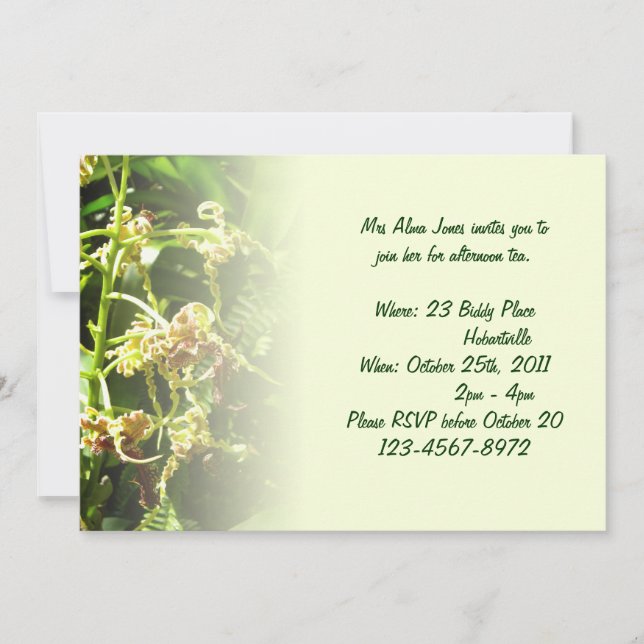 Invitación de orquídeas (Anverso)