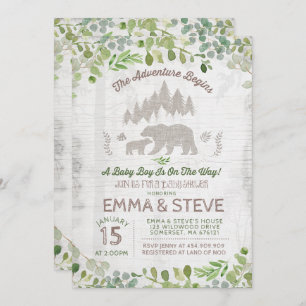 Invitación De Oso Baby Shower Comienza La Aventura