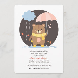 Invitación de oso de peluche Baby Shower