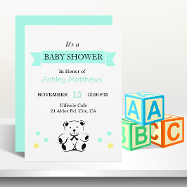 Invitación de Oso de Peluche para Baby Shower con 