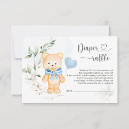 Invitación de oso de Teddy de DIAPER Raffle Baby S