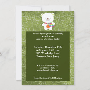 Invitación de oso polar para Navidades de invierno