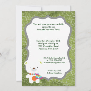 Invitación de oso polar para Navidades las 24 hora
