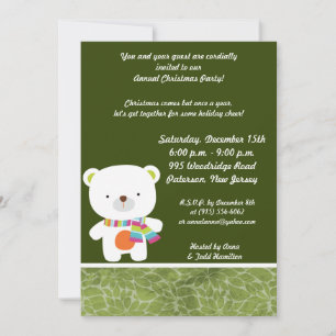 Invitación de oso polar para Navidades las 24 hora