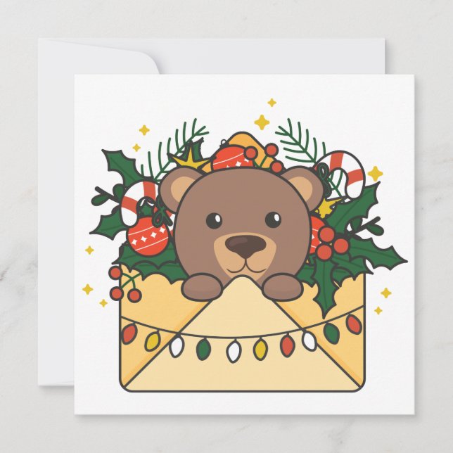 Invitación de osos de Navidad Animales de invierno (Anverso)