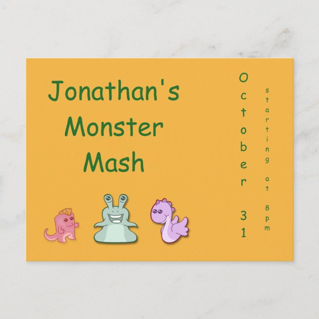 Invitación de otoño a Monster Mash (Anverso)