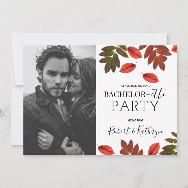 Invitación de otoño a su Bachelorette Party (Anverso)