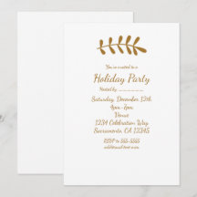 Invitación de Otoño Blanca Elegante Hoja Rústica D