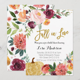 Invitación de Otoño de Amor a la Calabaza Marsala