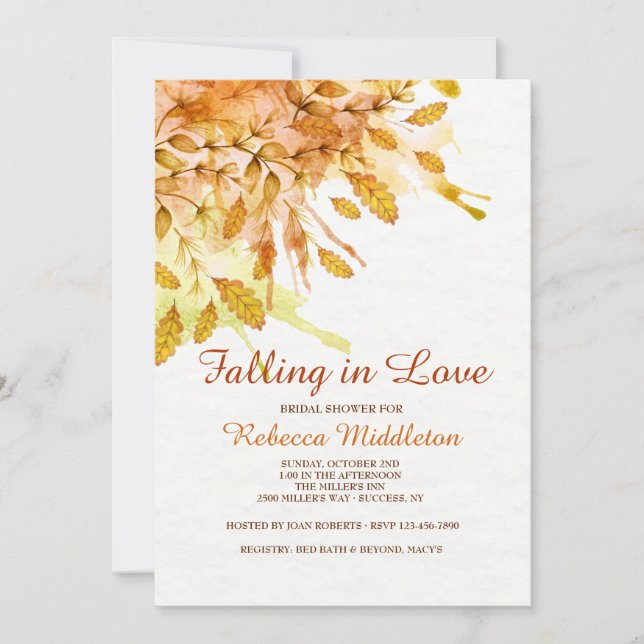 Invitación de Otoño de Nueva Inglaterra (Anverso)