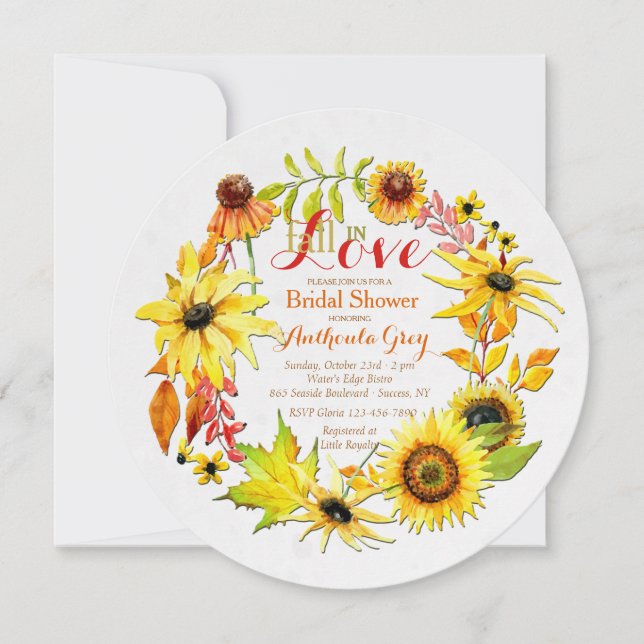 Invitación de otoño de oro (Anverso)