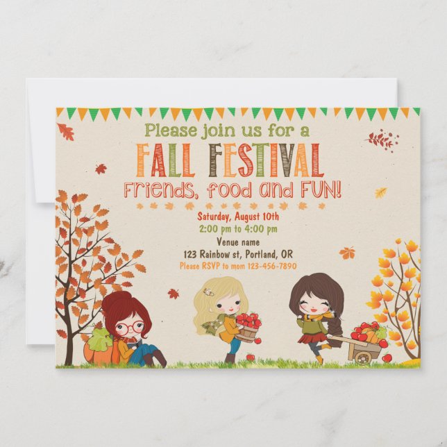 Invitación de otoño fiesta del festival de otoño i (Anverso)