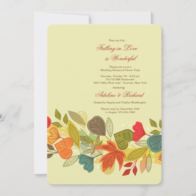 Invitación de otoño Garland (Anverso)