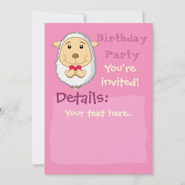 Invitación de Oveja Rosa (Anverso)